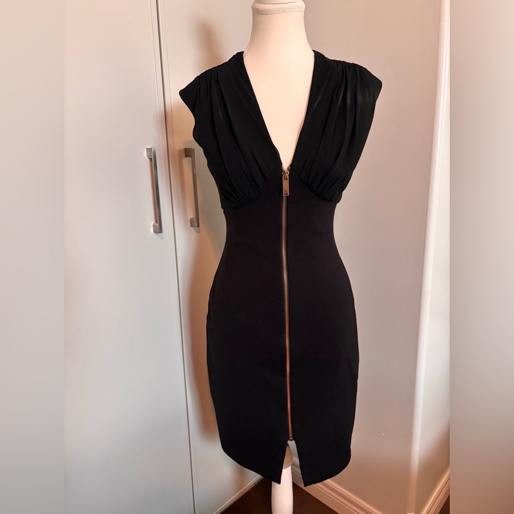 Ted Baker Black Asella Dress with Front  Zipper Detail - Picture 2 of 9